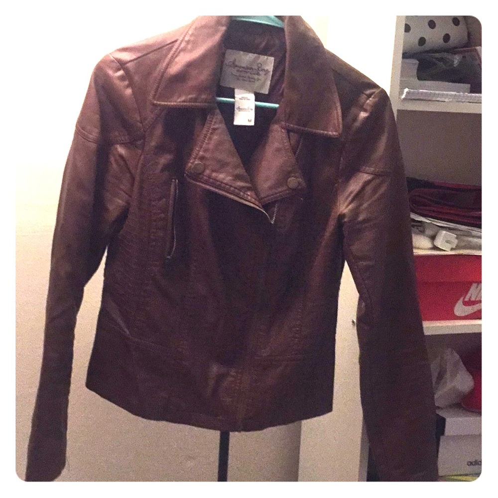 American Rag Cie brown casual leather jacket